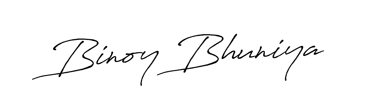 Create a beautiful signature design for name Binoy Bhuniya. With this signature (Antro_Vectra_Bolder) fonts, you can make a handwritten signature for free. Binoy Bhuniya signature style 7 images and pictures png