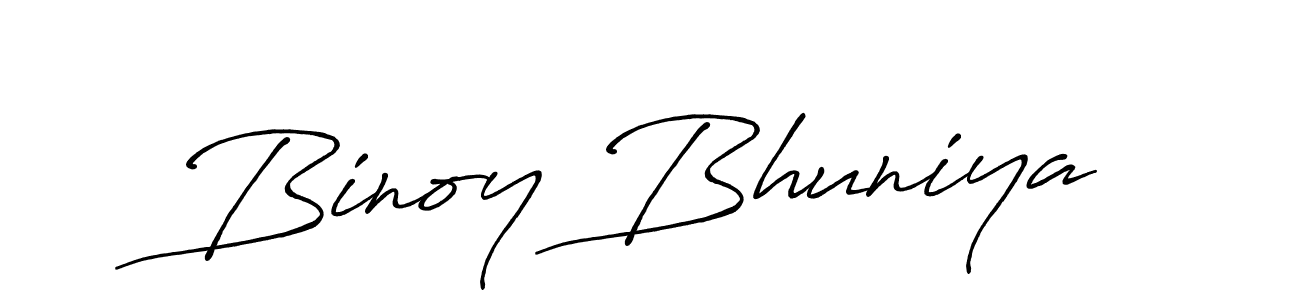 Create a beautiful signature design for name Binoy Bhuniya. With this signature (Antro_Vectra_Bolder) fonts, you can make a handwritten signature for free. Binoy Bhuniya signature style 7 images and pictures png