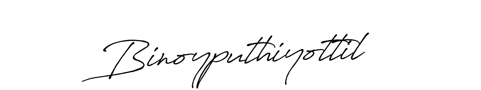 Use a signature maker to create a handwritten signature online. With this signature software, you can design (Antro_Vectra_Bolder) your own signature for name Binoyputhiyottil. Binoyputhiyottil signature style 7 images and pictures png