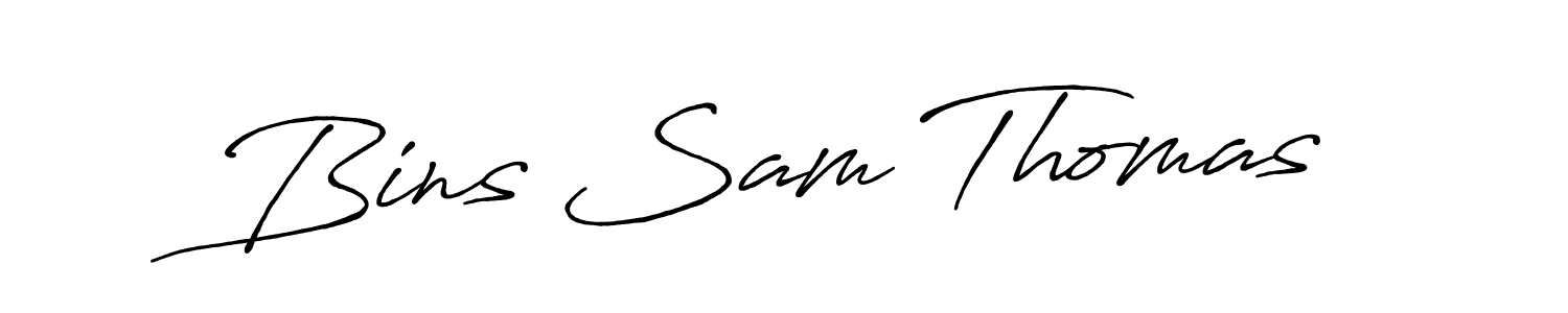 Use a signature maker to create a handwritten signature online. With this signature software, you can design (Antro_Vectra_Bolder) your own signature for name Bins Sam Thomas. Bins Sam Thomas signature style 7 images and pictures png