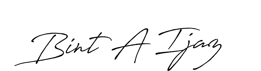 How to make Bint A Ijaz signature? Antro_Vectra_Bolder is a professional autograph style. Create handwritten signature for Bint A Ijaz name. Bint A Ijaz signature style 7 images and pictures png
