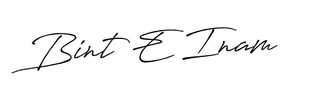 Create a beautiful signature design for name Bint E Inam. With this signature (Antro_Vectra_Bolder) fonts, you can make a handwritten signature for free. Bint E Inam signature style 7 images and pictures png