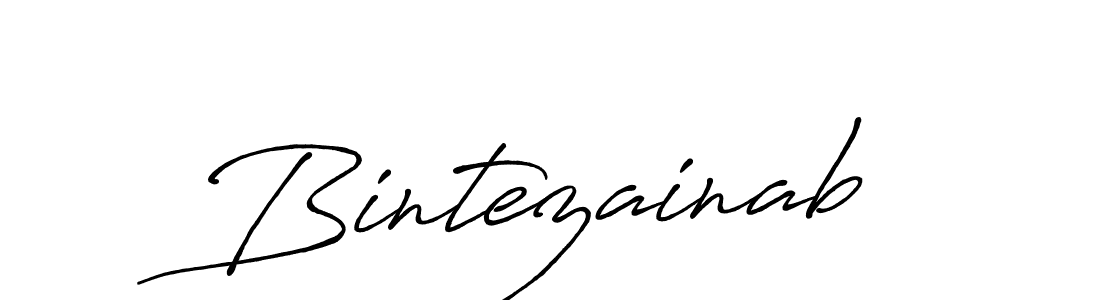 Make a beautiful signature design for name Bintezainab. With this signature (Antro_Vectra_Bolder) style, you can create a handwritten signature for free. Bintezainab signature style 7 images and pictures png