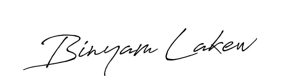 Binyam Lakew stylish signature style. Best Handwritten Sign (Antro_Vectra_Bolder) for my name. Handwritten Signature Collection Ideas for my name Binyam Lakew. Binyam Lakew signature style 7 images and pictures png