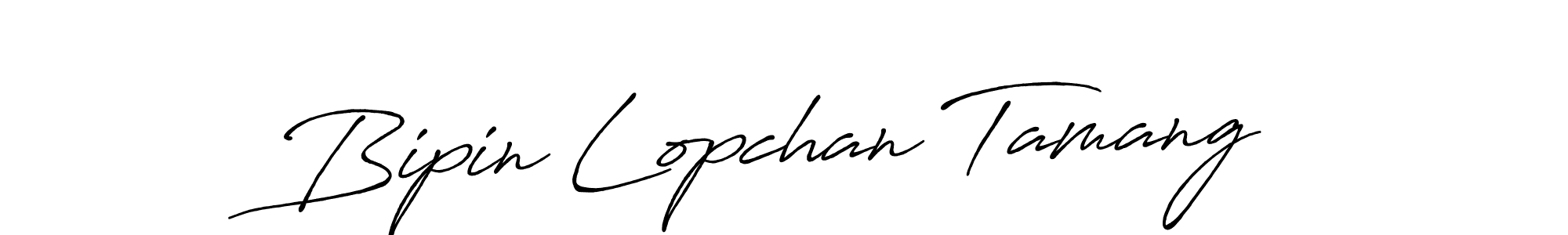 Make a beautiful signature design for name Bipin Lopchan Tamang. With this signature (Antro_Vectra_Bolder) style, you can create a handwritten signature for free. Bipin Lopchan Tamang signature style 7 images and pictures png