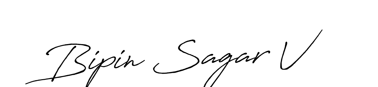 Bipin Sagar V stylish signature style. Best Handwritten Sign (Antro_Vectra_Bolder) for my name. Handwritten Signature Collection Ideas for my name Bipin Sagar V. Bipin Sagar V signature style 7 images and pictures png