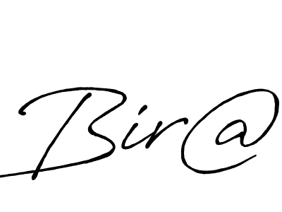 Use a signature maker to create a handwritten signature online. With this signature software, you can design (Antro_Vectra_Bolder) your own signature for name Bir@. Bir@ signature style 7 images and pictures png