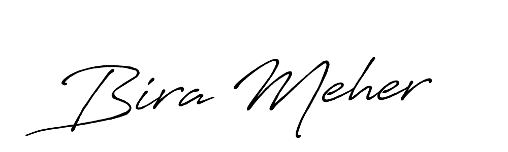 How to make Bira Meher name signature. Use Antro_Vectra_Bolder style for creating short signs online. This is the latest handwritten sign. Bira Meher signature style 7 images and pictures png