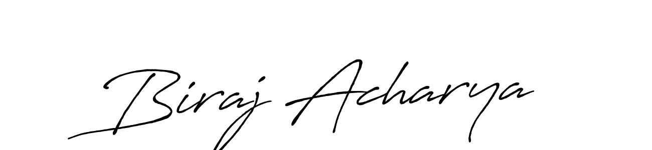 Antro_Vectra_Bolder is a professional signature style that is perfect for those who want to add a touch of class to their signature. It is also a great choice for those who want to make their signature more unique. Get Biraj Acharya name to fancy signature for free. Biraj Acharya signature style 7 images and pictures png