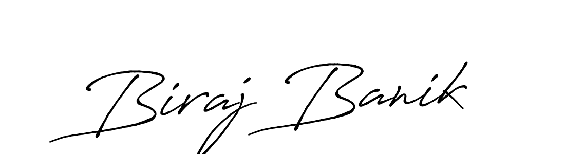 Biraj Banik stylish signature style. Best Handwritten Sign (Antro_Vectra_Bolder) for my name. Handwritten Signature Collection Ideas for my name Biraj Banik. Biraj Banik signature style 7 images and pictures png