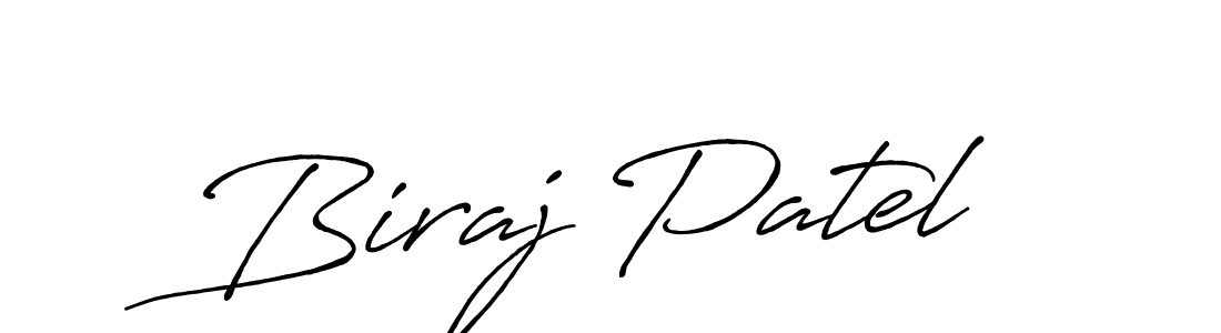 Make a beautiful signature design for name Biraj Patel. With this signature (Antro_Vectra_Bolder) style, you can create a handwritten signature for free. Biraj Patel signature style 7 images and pictures png