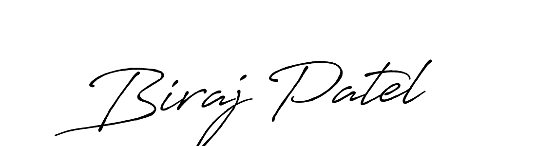 Create a beautiful signature design for name Biraj Patel. With this signature (Antro_Vectra_Bolder) fonts, you can make a handwritten signature for free. Biraj Patel signature style 7 images and pictures png