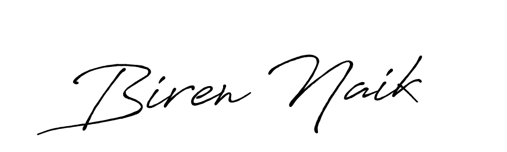 Create a beautiful signature design for name Biren Naik. With this signature (Antro_Vectra_Bolder) fonts, you can make a handwritten signature for free. Biren Naik signature style 7 images and pictures png