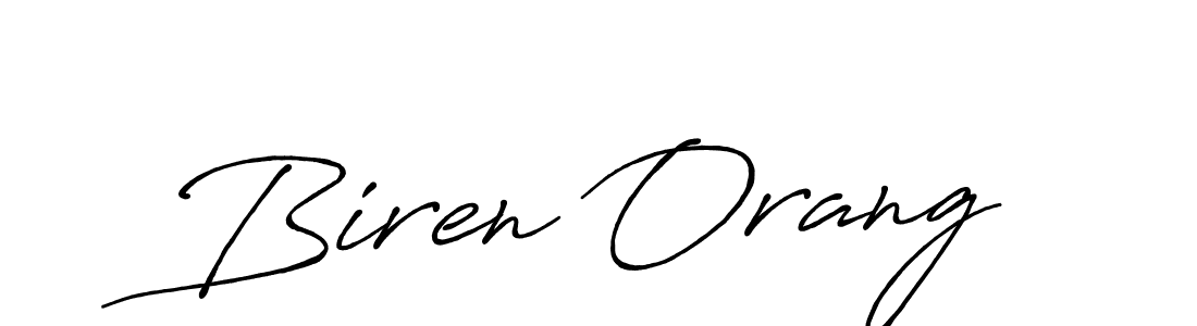Use a signature maker to create a handwritten signature online. With this signature software, you can design (Antro_Vectra_Bolder) your own signature for name Biren Orang. Biren Orang signature style 7 images and pictures png