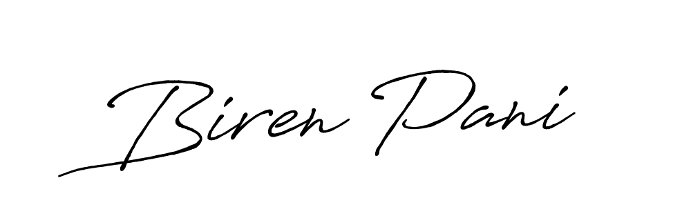 How to make Biren Pani name signature. Use Antro_Vectra_Bolder style for creating short signs online. This is the latest handwritten sign. Biren Pani signature style 7 images and pictures png