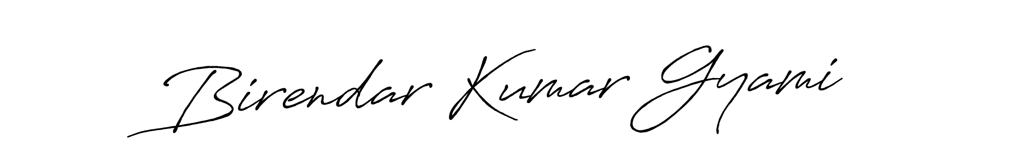 Make a beautiful signature design for name Birendar Kumar Gyami. With this signature (Antro_Vectra_Bolder) style, you can create a handwritten signature for free. Birendar Kumar Gyami signature style 7 images and pictures png