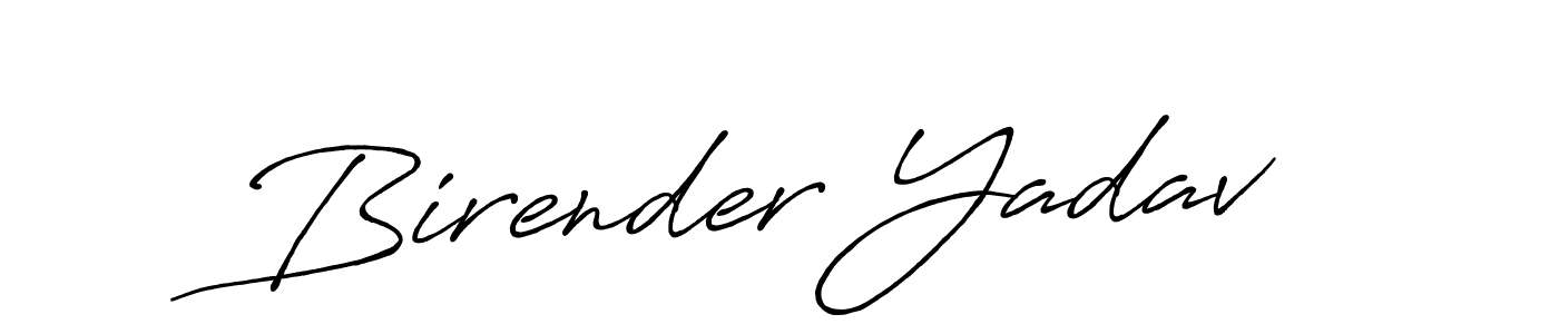 Design your own signature with our free online signature maker. With this signature software, you can create a handwritten (Antro_Vectra_Bolder) signature for name Birender Yadav. Birender Yadav signature style 7 images and pictures png
