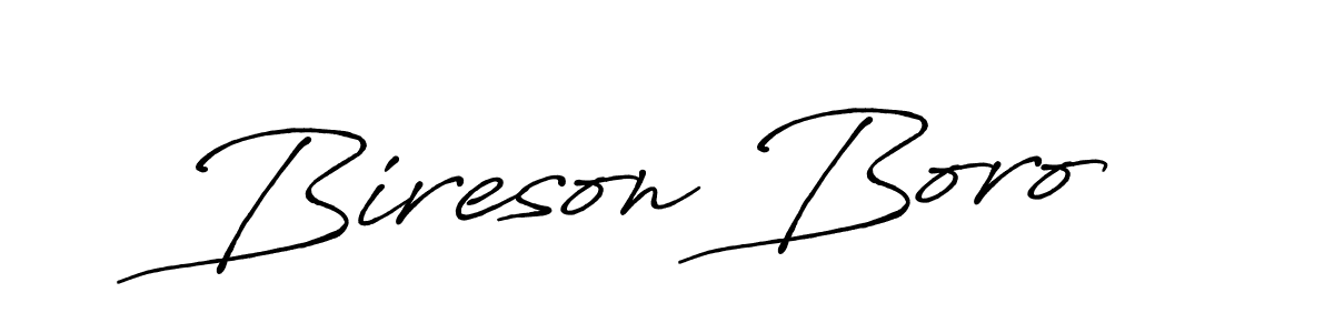 Make a beautiful signature design for name Bireson Boro. With this signature (Antro_Vectra_Bolder) style, you can create a handwritten signature for free. Bireson Boro signature style 7 images and pictures png