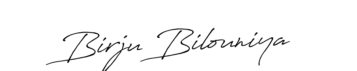 How to make Birju Bilouniya name signature. Use Antro_Vectra_Bolder style for creating short signs online. This is the latest handwritten sign. Birju Bilouniya signature style 7 images and pictures png