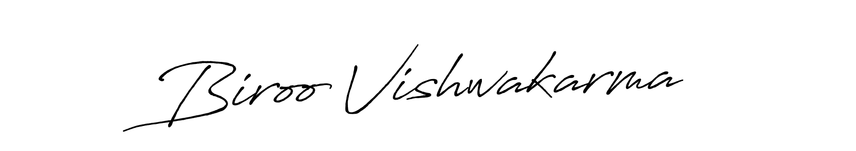 You should practise on your own different ways (Antro_Vectra_Bolder) to write your name (Biroo Vishwakarma) in signature. don't let someone else do it for you. Biroo Vishwakarma signature style 7 images and pictures png