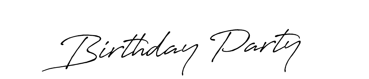 How to make Birthday Party name signature. Use Antro_Vectra_Bolder style for creating short signs online. This is the latest handwritten sign. Birthday Party signature style 7 images and pictures png