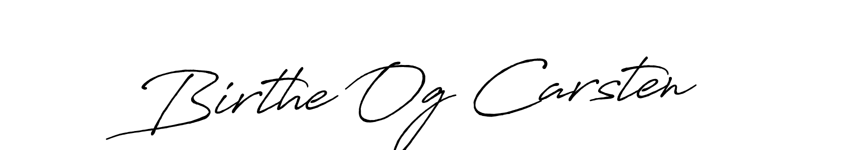 The best way (Antro_Vectra_Bolder) to make a short signature is to pick only two or three words in your name. The name Birthe Og Carsten include a total of six letters. For converting this name. Birthe Og Carsten signature style 7 images and pictures png