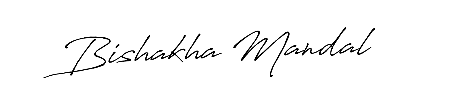 Make a beautiful signature design for name Bishakha Mandal. With this signature (Antro_Vectra_Bolder) style, you can create a handwritten signature for free. Bishakha Mandal signature style 7 images and pictures png
