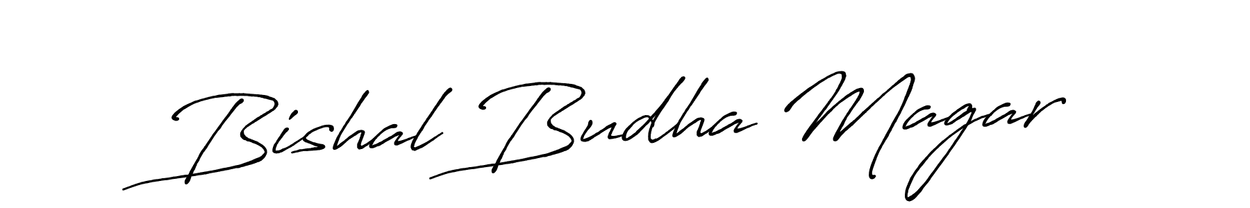 Also we have Bishal Budha Magar name is the best signature style. Create professional handwritten signature collection using Antro_Vectra_Bolder autograph style. Bishal Budha Magar signature style 7 images and pictures png