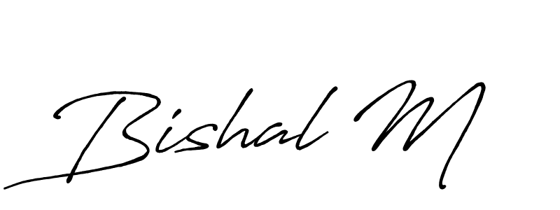 How to make Bishal M name signature. Use Antro_Vectra_Bolder style for creating short signs online. This is the latest handwritten sign. Bishal M signature style 7 images and pictures png