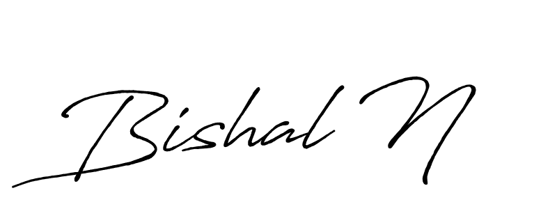 Make a beautiful signature design for name Bishal N. With this signature (Antro_Vectra_Bolder) style, you can create a handwritten signature for free. Bishal N signature style 7 images and pictures png