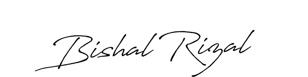 Make a beautiful signature design for name Bishal Rizal. With this signature (Antro_Vectra_Bolder) style, you can create a handwritten signature for free. Bishal Rizal signature style 7 images and pictures png