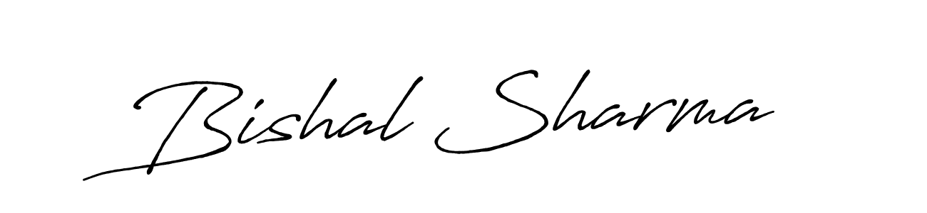 Use a signature maker to create a handwritten signature online. With this signature software, you can design (Antro_Vectra_Bolder) your own signature for name Bishal Sharma. Bishal Sharma signature style 7 images and pictures png