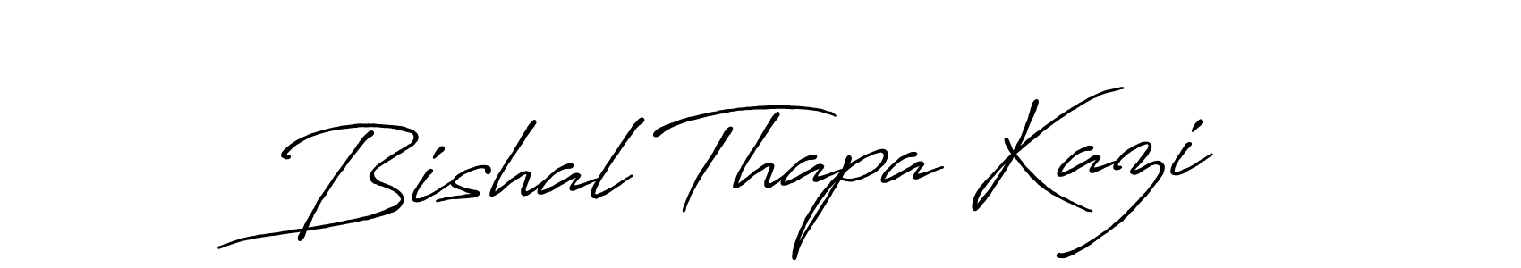 Make a beautiful signature design for name Bishal Thapa Kazi. With this signature (Antro_Vectra_Bolder) style, you can create a handwritten signature for free. Bishal Thapa Kazi signature style 7 images and pictures png