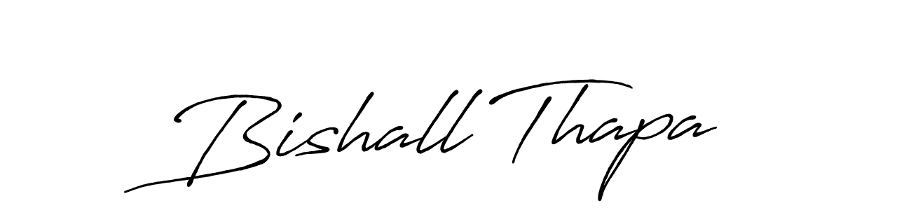 Design your own signature with our free online signature maker. With this signature software, you can create a handwritten (Antro_Vectra_Bolder) signature for name Bishall Thapa. Bishall Thapa signature style 7 images and pictures png