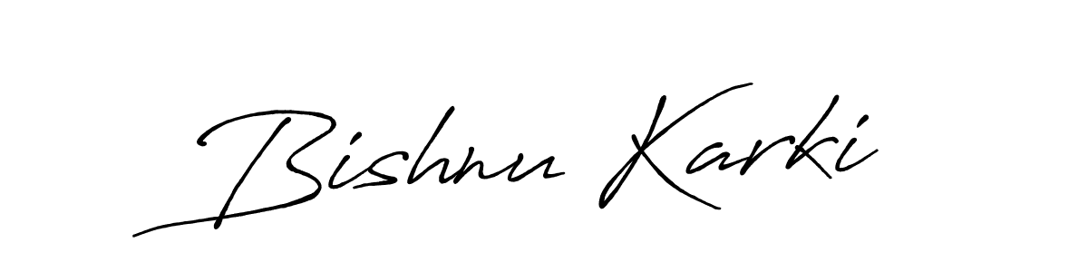 Use a signature maker to create a handwritten signature online. With this signature software, you can design (Antro_Vectra_Bolder) your own signature for name Bishnu Karki. Bishnu Karki signature style 7 images and pictures png