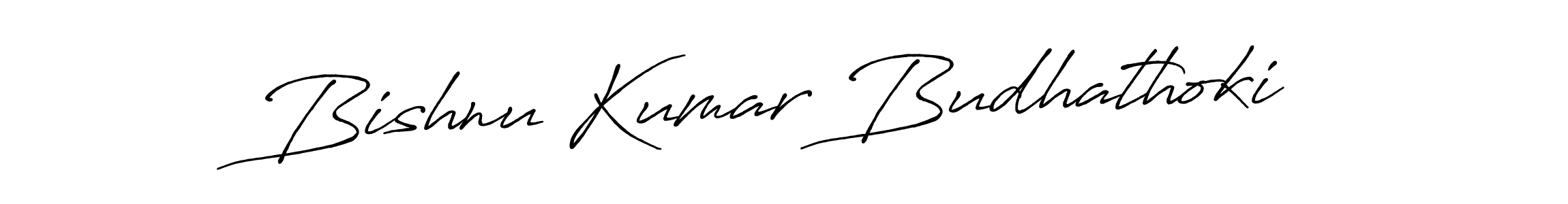 Make a beautiful signature design for name Bishnu Kumar Budhathoki. With this signature (Antro_Vectra_Bolder) style, you can create a handwritten signature for free. Bishnu Kumar Budhathoki signature style 7 images and pictures png