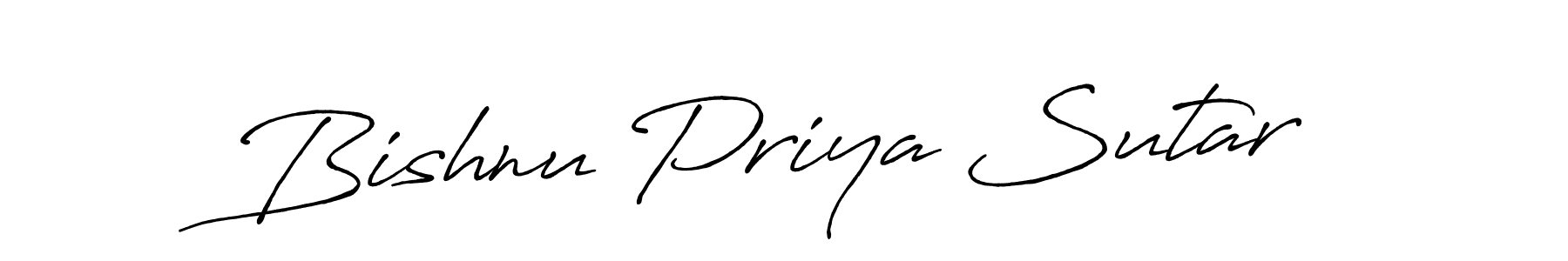 The best way (Antro_Vectra_Bolder) to make a short signature is to pick only two or three words in your name. The name Bishnu Priya Sutar include a total of six letters. For converting this name. Bishnu Priya Sutar signature style 7 images and pictures png