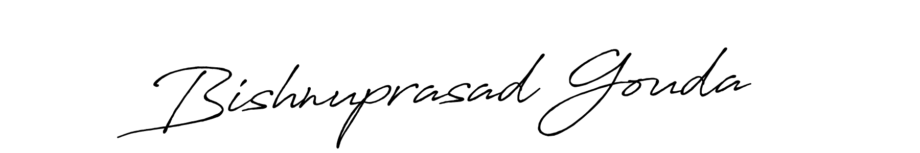 The best way (Antro_Vectra_Bolder) to make a short signature is to pick only two or three words in your name. The name Bishnuprasad Gouda include a total of six letters. For converting this name. Bishnuprasad Gouda signature style 7 images and pictures png