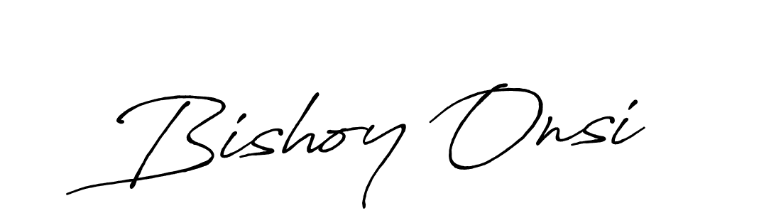 How to make Bishoy Onsi signature? Antro_Vectra_Bolder is a professional autograph style. Create handwritten signature for Bishoy Onsi name. Bishoy Onsi signature style 7 images and pictures png