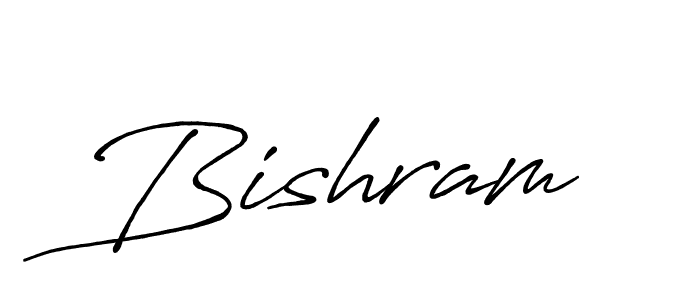 Use a signature maker to create a handwritten signature online. With this signature software, you can design (Antro_Vectra_Bolder) your own signature for name Bishram. Bishram signature style 7 images and pictures png