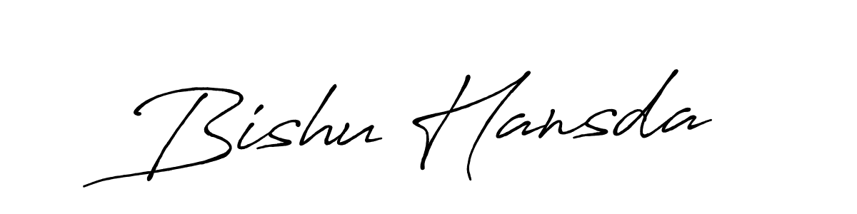 Make a beautiful signature design for name Bishu Hansda. With this signature (Antro_Vectra_Bolder) style, you can create a handwritten signature for free. Bishu Hansda signature style 7 images and pictures png
