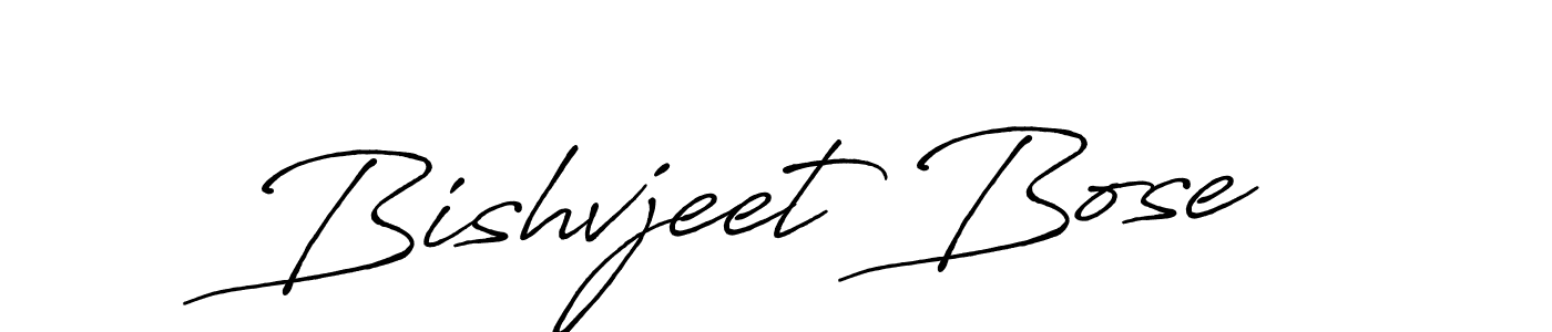 Make a beautiful signature design for name Bishvjeet Bose. With this signature (Antro_Vectra_Bolder) style, you can create a handwritten signature for free. Bishvjeet Bose signature style 7 images and pictures png