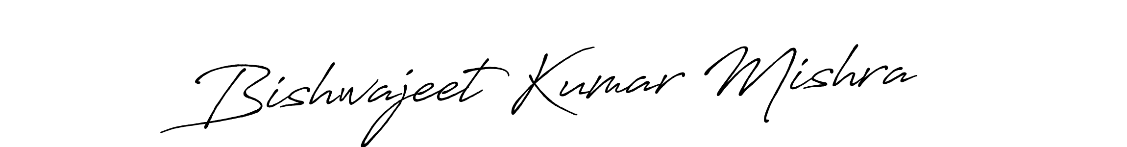 Create a beautiful signature design for name Bishwajeet Kumar Mishra. With this signature (Antro_Vectra_Bolder) fonts, you can make a handwritten signature for free. Bishwajeet Kumar Mishra signature style 7 images and pictures png