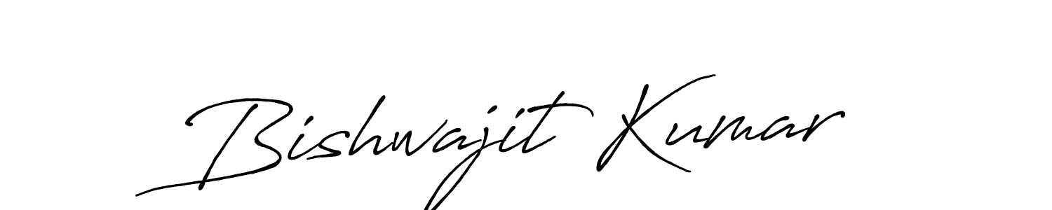 Make a beautiful signature design for name Bishwajit Kumar. With this signature (Antro_Vectra_Bolder) style, you can create a handwritten signature for free. Bishwajit Kumar signature style 7 images and pictures png