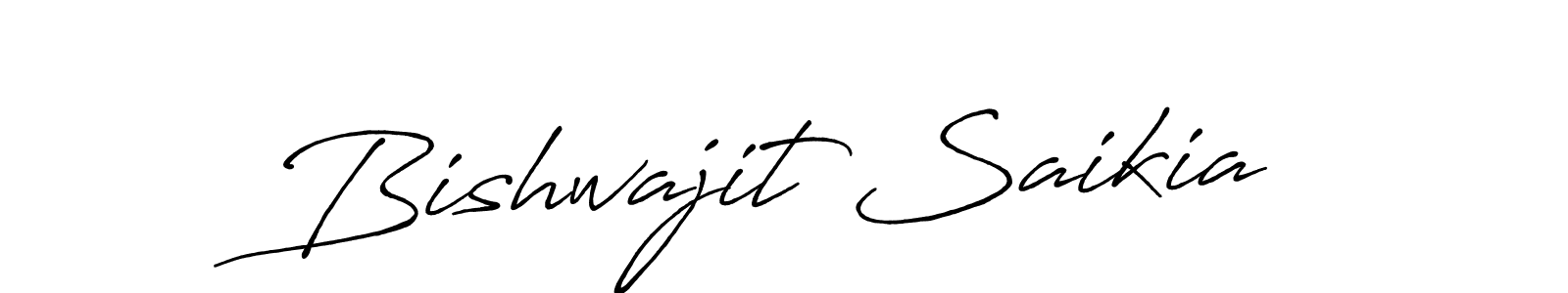How to make Bishwajit Saikia signature? Antro_Vectra_Bolder is a professional autograph style. Create handwritten signature for Bishwajit Saikia name. Bishwajit Saikia signature style 7 images and pictures png