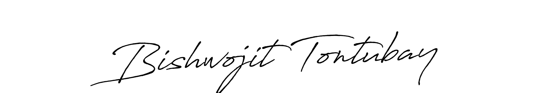 Make a beautiful signature design for name Bishwojit Tontubay. With this signature (Antro_Vectra_Bolder) style, you can create a handwritten signature for free. Bishwojit Tontubay signature style 7 images and pictures png