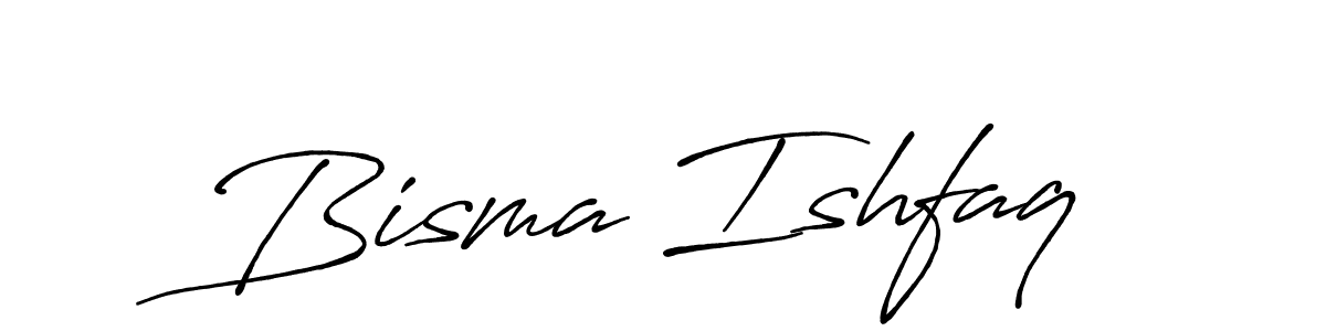 Also we have Bisma Ishfaq name is the best signature style. Create professional handwritten signature collection using Antro_Vectra_Bolder autograph style. Bisma Ishfaq signature style 7 images and pictures png