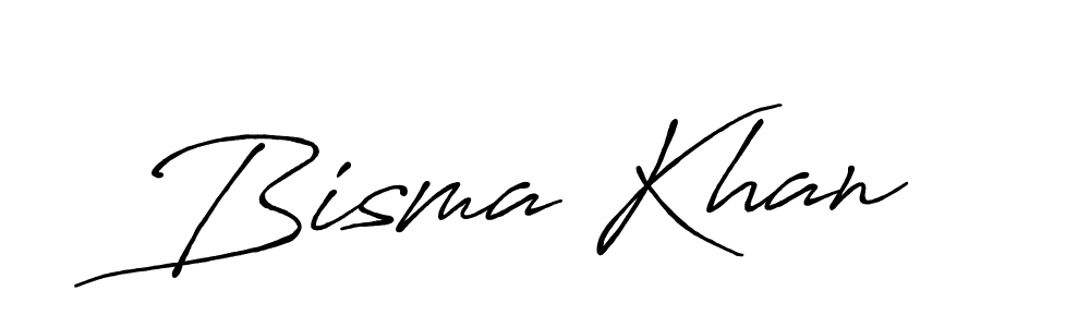 Design your own signature with our free online signature maker. With this signature software, you can create a handwritten (Antro_Vectra_Bolder) signature for name Bisma Khan. Bisma Khan signature style 7 images and pictures png