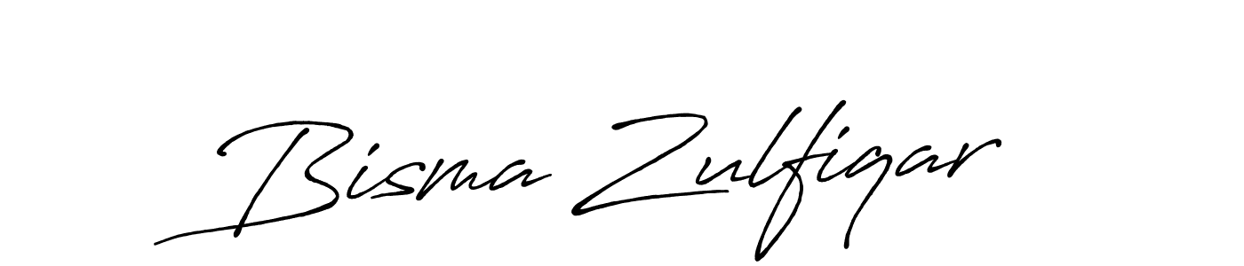 How to make Bisma Zulfiqar name signature. Use Antro_Vectra_Bolder style for creating short signs online. This is the latest handwritten sign. Bisma Zulfiqar signature style 7 images and pictures png