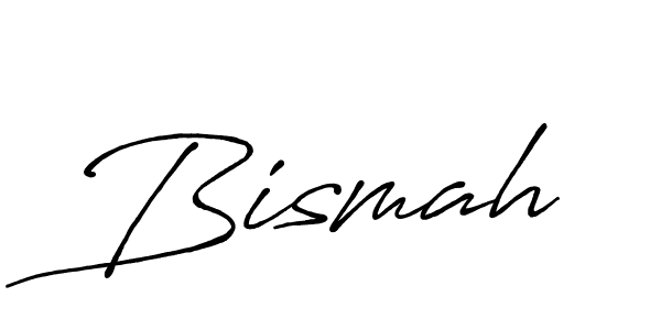 The best way (Antro_Vectra_Bolder) to make a short signature is to pick only two or three words in your name. The name Bismah include a total of six letters. For converting this name. Bismah signature style 7 images and pictures png